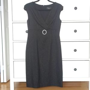 Sz 6 Dressbarn Black Dress with Silver Detail